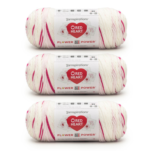 8 Pack - Red Heart All in ONE Flower Power Yarn 3 Pack-Cherry Blossom - 5A002LJT-1GN7K - 726465301291