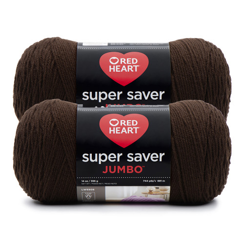 6 Pack - Red Heart Super Saver Yarn 2 Pack-Coffee - 5A002LLS-1GN7Q - 726465303561