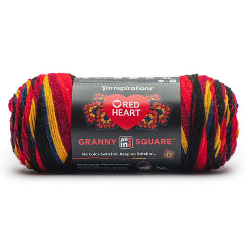 8 Pack - Red Heart All in One Granny Square Yarn 3 Pack-Black- Moody Cherry - 5A002LKT-1GN9W