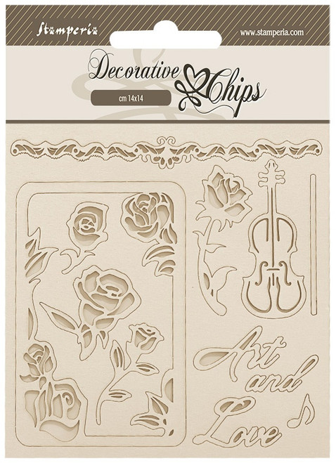 3 Pack - Stamperia Decorative Chips 5.5"X5.5"-Venice City of Art roses and frame - 5A0031R6-1H3CQ - 5993110044567