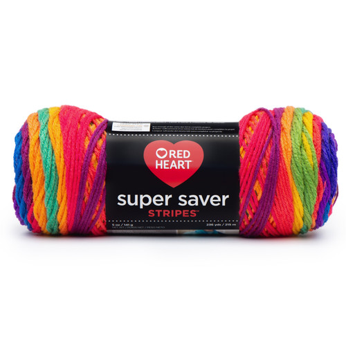 8 Pack - Red Heart Super Saver Yarn 3/Pack-Favorite Stripe - 5A00215X-1G4B3