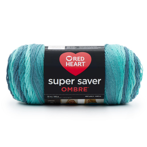 6 Pack - Red Heart Super Saver Yarn 2 Pack-Blue Tiful Ombre - 5A002LJR-1GNB7