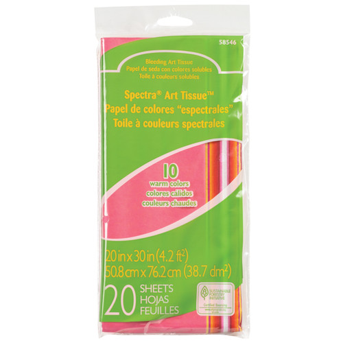 Spectra Deluxe Bleeding Art Tissue 10 Color Warm-20"x30", 20 Sheets - 5A0035HN-1H6T5 - 029444585461