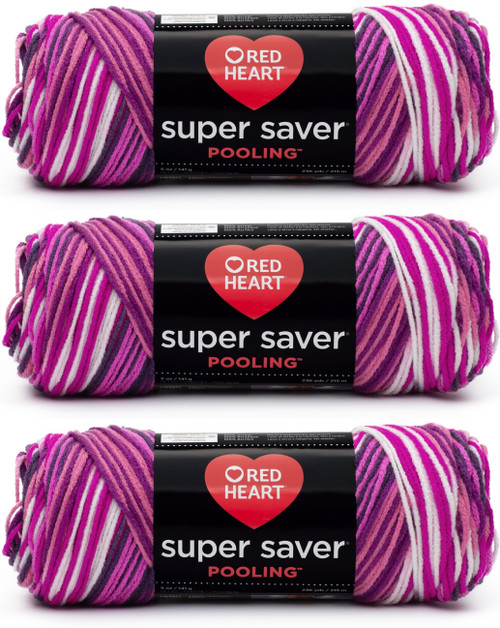 8 Pack - Red Heart Super Saver Pooling Yarn 3 Pack-Berry - 5A002K8C-1GLRC - 726465299949
