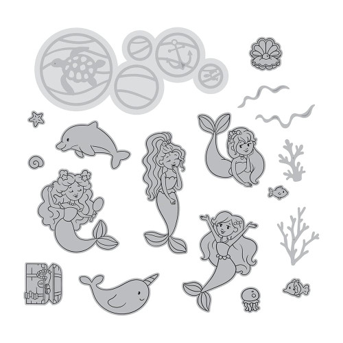 Tonic Studios Stamp Club Stamp & Die Set-Fin-Tastic Mermaid - SC23