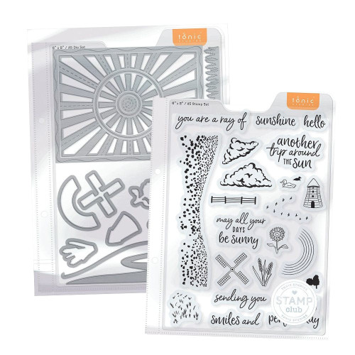 Tonic Studios Stamp Club Stamp & Die Set-Golden Sunrise - SC24 - 841079195309