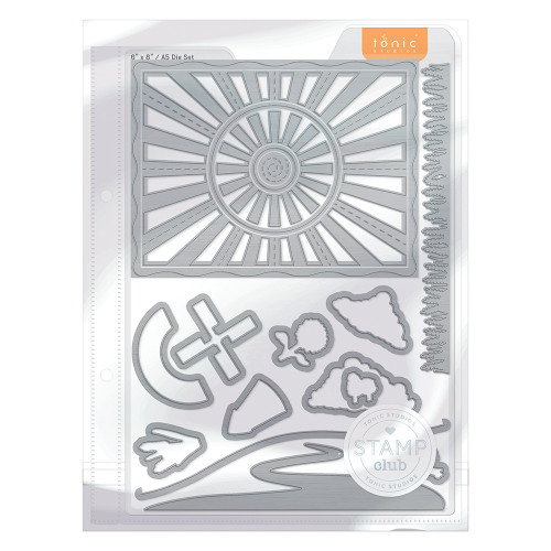 Tonic Studios Stamp Club Stamp & Die Set-Golden Sunrise - SC24 Tonic Studios Stamp Club Stamp & Die Set-Golden Sunrise - SC24