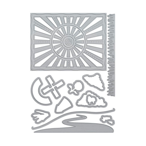 Tonic Studios Stamp Club Stamp & Die Set-Golden Sunrise - SC24 Tonic Studios Stamp Club Stamp & Die Set-Golden Sunrise - SC24