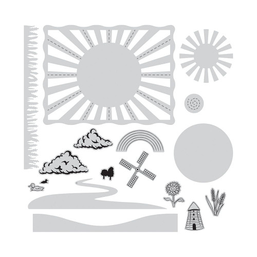 Tonic Studios Stamp Club Stamp & Die Set-Golden Sunrise - SC24 Tonic Studios Stamp Club Stamp & Die Set-Golden Sunrise - SC24