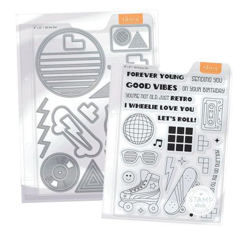 Tonic Studios Stamp Club Stamp & Die Set-Good Vibes - SC26 - 841079195323