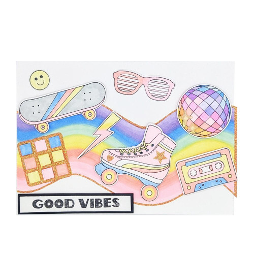 Tonic Studios Stamp Club Stamp & Die Set-Good Vibes - SC26 Tonic Studios Stamp Club Stamp & Die Set-Good Vibes - SC26