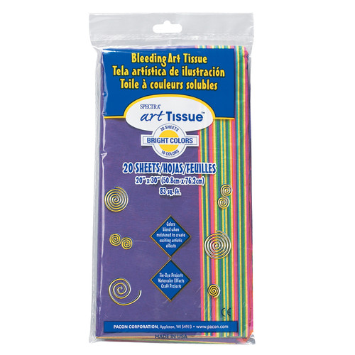 Spectra Deluxe Bleeding Art Tissue 10 Color Bright-20"x30", 20 Sheets - 5A0035HM-1H6SL - 029444585768