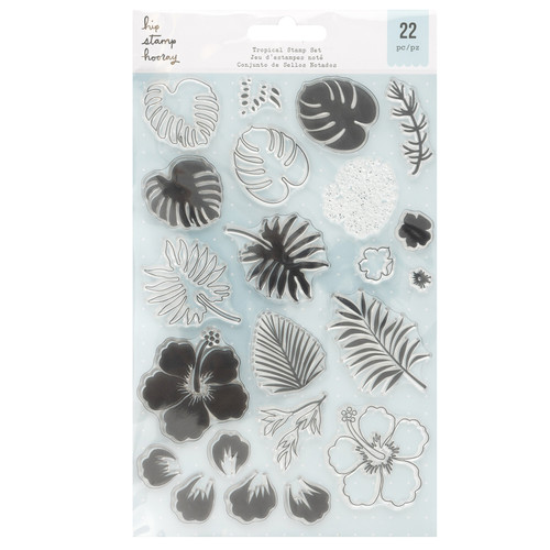 American Crafts Clear Stamps-Tropical - 5A002WNS-1GXGZ - 718813134101