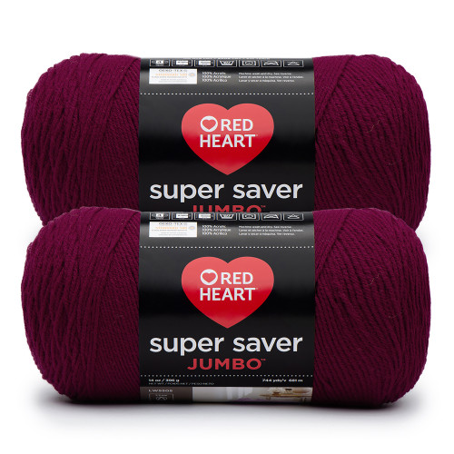 6 Pack - Red Heart Super Saver Yarn 2 Pack-Burgundy - 5A002LK2-1GNBD - 726465303424