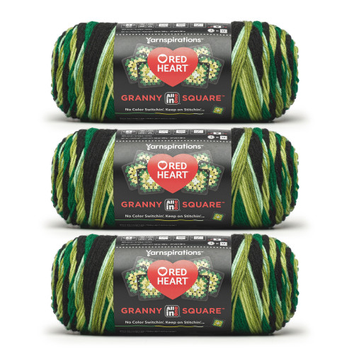 8 Pack - Red Heart All in One Granny Square Yarn 3 Pack-Verdant Vine - 5A002LL2-1GN8M - 726465302823