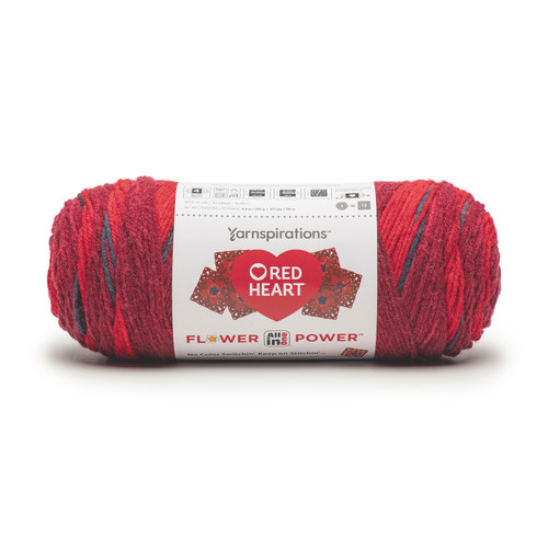 8 Pack - Red Heart All in ONE Flower Power Yarn 3 Pack-Burgundy Blossom - 5A002LJS-1GN8B