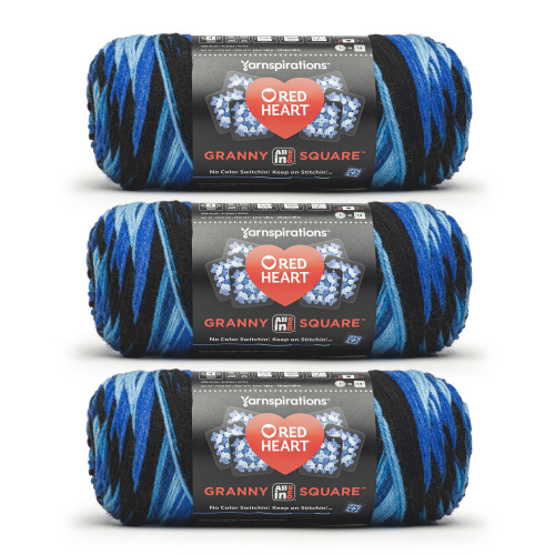 8 Pack - Red Heart All in One Granny Square Yarn 3 Pack-Blue Beacon - 5A002LKV-1GN7T - 726465301604