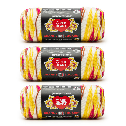 8 Pack - Red Heart All in One Granny Square Yarn 3 Pack-Buttercup Blush - 5A002LM9-1GN92 - 726465302908
