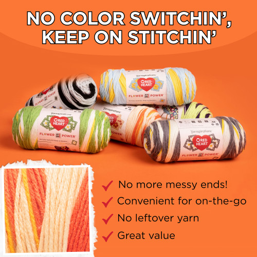 8 Pack - Red Heart All in ONE Flower Power Yarn 3 Pack-Red Hot Phlox - 5A002LNT-1GN8W 8 Pack - Red Heart All in ONE Flower Power Yarn 3 Pack-Red Hot Phlox - 5A002LNT-1GN8W