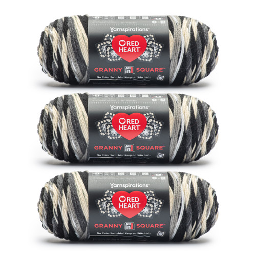 8 Pack - Red Heart All in One Granny Square Yarn 3 Pack-Black - Dove - 5A002LKG-1GN8Q - 726465302717