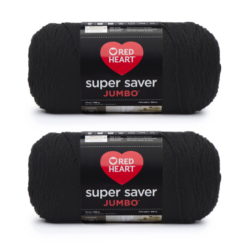 6 Pack - Red Heart Super Saver Yarn 2 Pack-Black - 5A002LJM-1GN9V - 726465302946