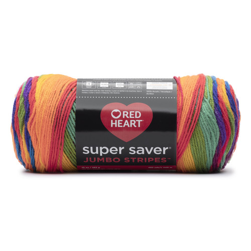 6 Pack - Red Heart Super Saver Yarn 2 Pack-Favorite Stripe - 5A002LM3-1GNB2