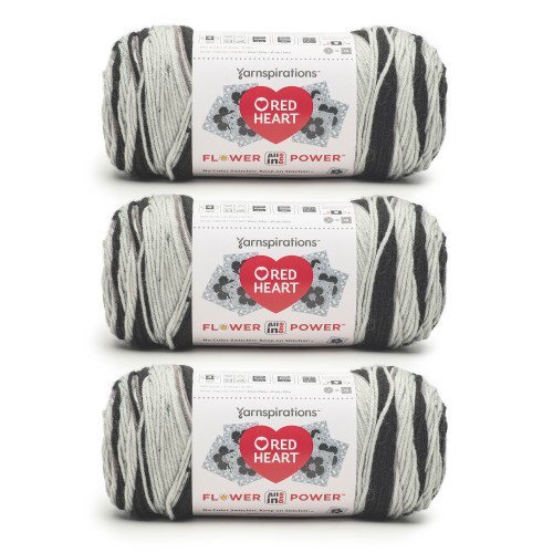 8 Pack - Red Heart All in ONE Flower Power Yarn 3 Pack-Black Dahlia - 5A002LJJ-1GN6T - 726465301390