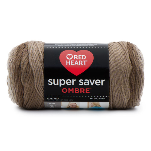 6 Pack - Red Heart Super Saver Yarn 2 Pack-Cocoa Ombre - 5A002LKD-1GNB4
