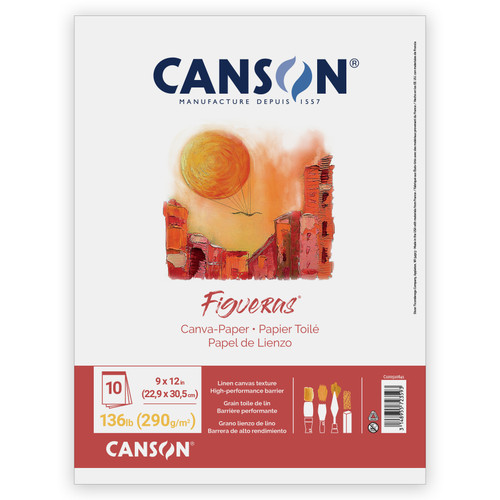 Canson Aritst Series Canva Paper Pad 9"X12"-Fold Over, 10 Sheets - 5A00367K-1H7BJ - 3148955723593