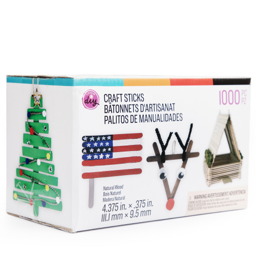 CousinDIY Standard Craft Sticks 1000/Pkg-Natural - 5A002XTX-1GYM6