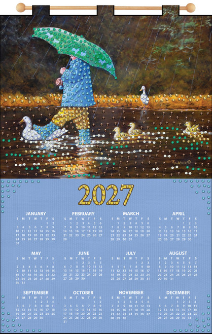 Design Works 2027 Sequin Calendar Felt Applique Kit-Rainday - 5A0036FW-1H7L6 - 021465048451