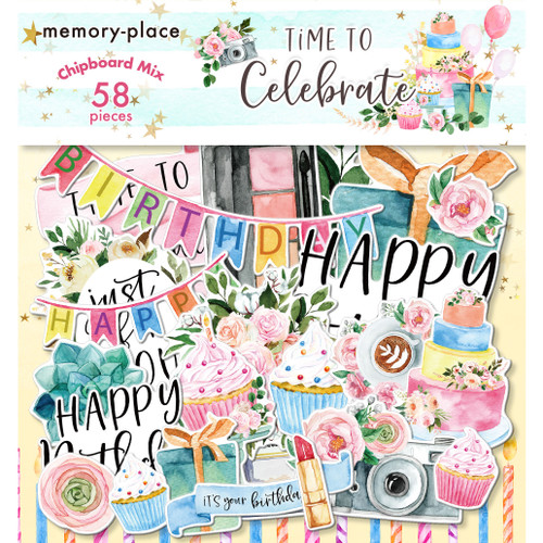 Memory Place Chipboard Mix-Time To Celebrate - 5A003775-1H87G - 4582248617647