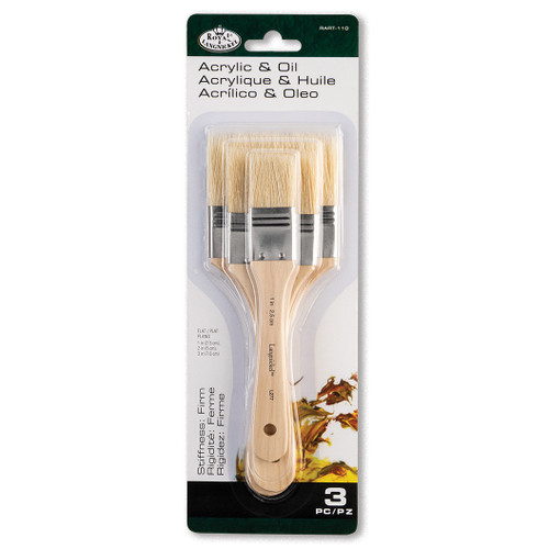Royal & Langnickel Large Area Brush Set White Bristle -3/Pkg - 5A0036NS-1H7X2 - 090672008664