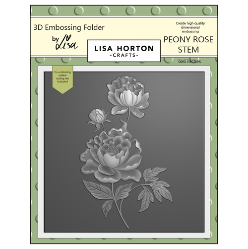 Lisa Horton Crafts Embossing Folder and Die-Peony Rose Stem - 5A003797-1H89J - 792816355855
