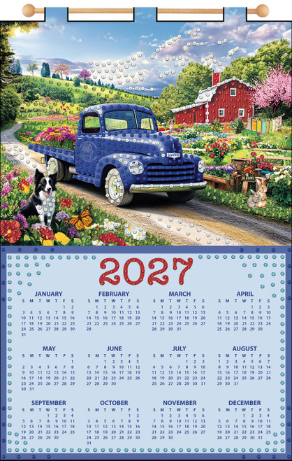 Design Works 2027 Sequin Calendar Felt Applique Kit-Farm Scene - 5A0036FS-1H7L1 - 021465048468