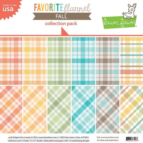 Lawn Fawn Paper 12x12 Pack-Favorite Flannel Fall - 5A0036J2-1H7LN - 783385671286