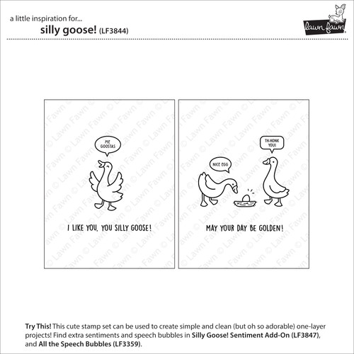 Lawn Fawn Clear Stamps-Silly Goose! - 5A0036GP-1H7LR