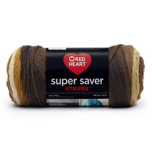8 Pack - Red Heart Super Saver Yarn 3 Pack-Latte Stripe - 5A002K7P-1GLNB