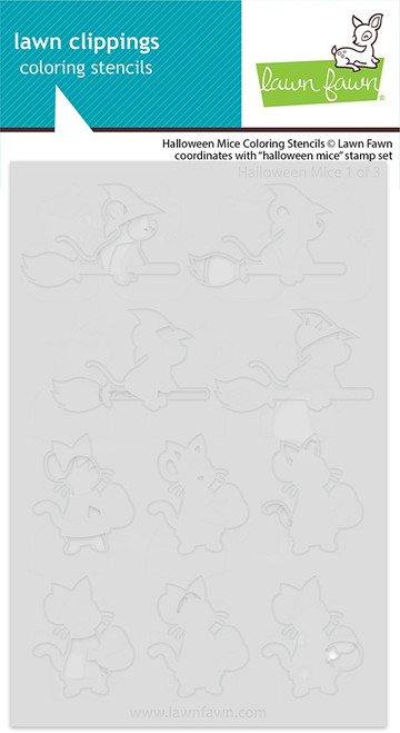 Lawn Clippings Coloring Stencil-Halloween Mice - 5A0036H0-1H7LS - 783385671101