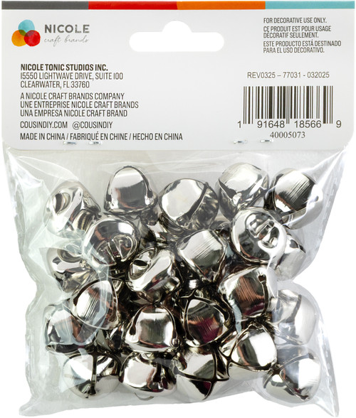 CousinDIY Jingle Bells 30/Pkg-0.75" Silver - 40000636-5073