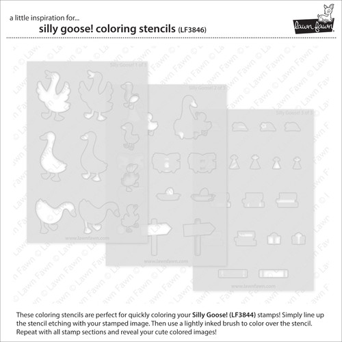 Lawn Clippings Coloring Stencil-Silly Goose! - 5A0036GK-1H7M7