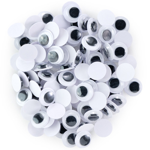 CousinDIY Paste-On Wiggle Eyes 10mm 100/Pkg-Black - 5A002XQN-1GYJ9