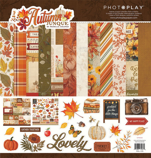 PhotoPlay Collection Pack 12"X12"-Autumn Junque - 5A003607-1H79Q - 709388351369