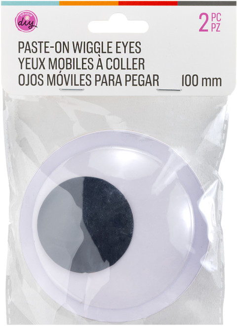CousinDIY Paste-On Wiggle Eyes 100mm 2/Pkg-Black - 5A002XT7-1GYJR - 191648185959