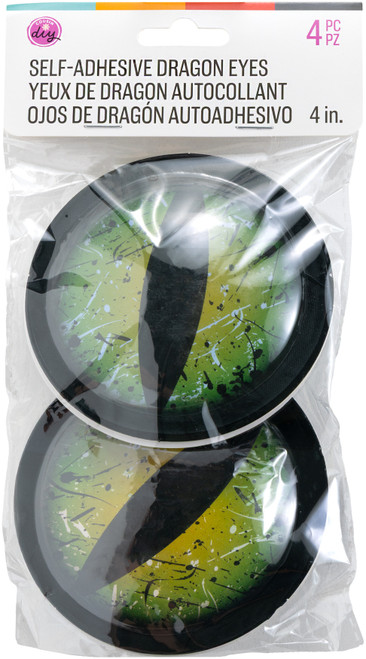 CousinDIY Dragon Adhesive Wiggle Eyes 4" 4/Pkg-Green - 5A002XQZ-1GYK0 - 191648186048