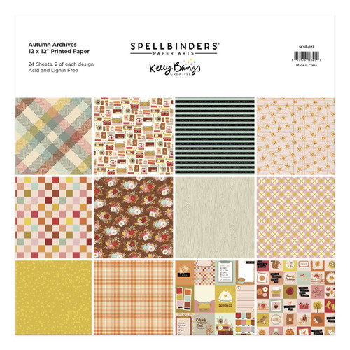 Spellbinders 12x12" in Printed Paper by Kelly Bangs-Autumn Archive - 5A0036JX-1H7PG - 810176106952