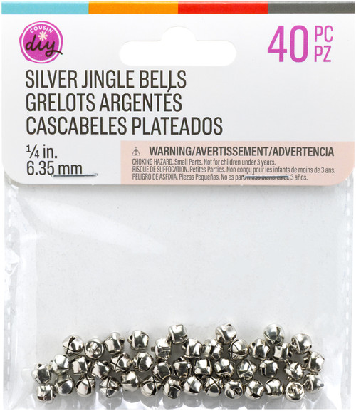 CousinDIY Jingle Bells 0.25" 40/Pkg-Silver - 5A002XRV-1GYK4 - 191648185621
