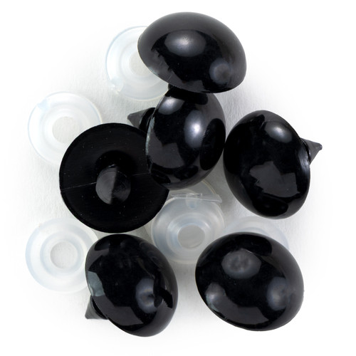 CousinDIY Shank Back Animal Eyes 20mm 6/Pkg-Black - 5A002XR4-1GYKK