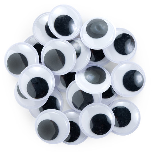 CousinDIY Paste-On Wiggle Eyes 25mm 20/Pkg-Black - 5A002XQM-1GYKL