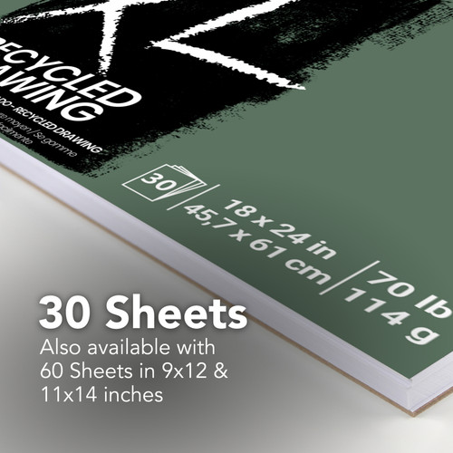 Canson Recycled Drawing Pad 18"X24"-Side Wire, 30 Sheets - 5A003699-1H7DX Canson Recycled Drawing Pad 18"X24"-Side Wire, 30 Sheets - 5A003699-1H7DX